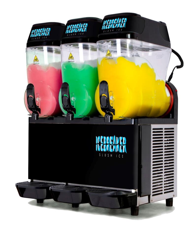 GHZ 342 Slush ice maskine m/timer m/3 beholdere á 12 liter - Sort