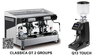 Saucer skyld mave BFC CLASSICA GT 2 GROUPS espressomaskine samt kværn + startpakke