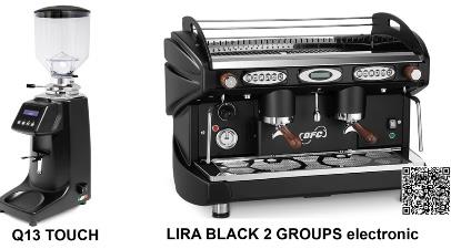 krysantemum PEF område BFC LIRA GT 2 GROUPS espressomaskine samt kværn + startpakke